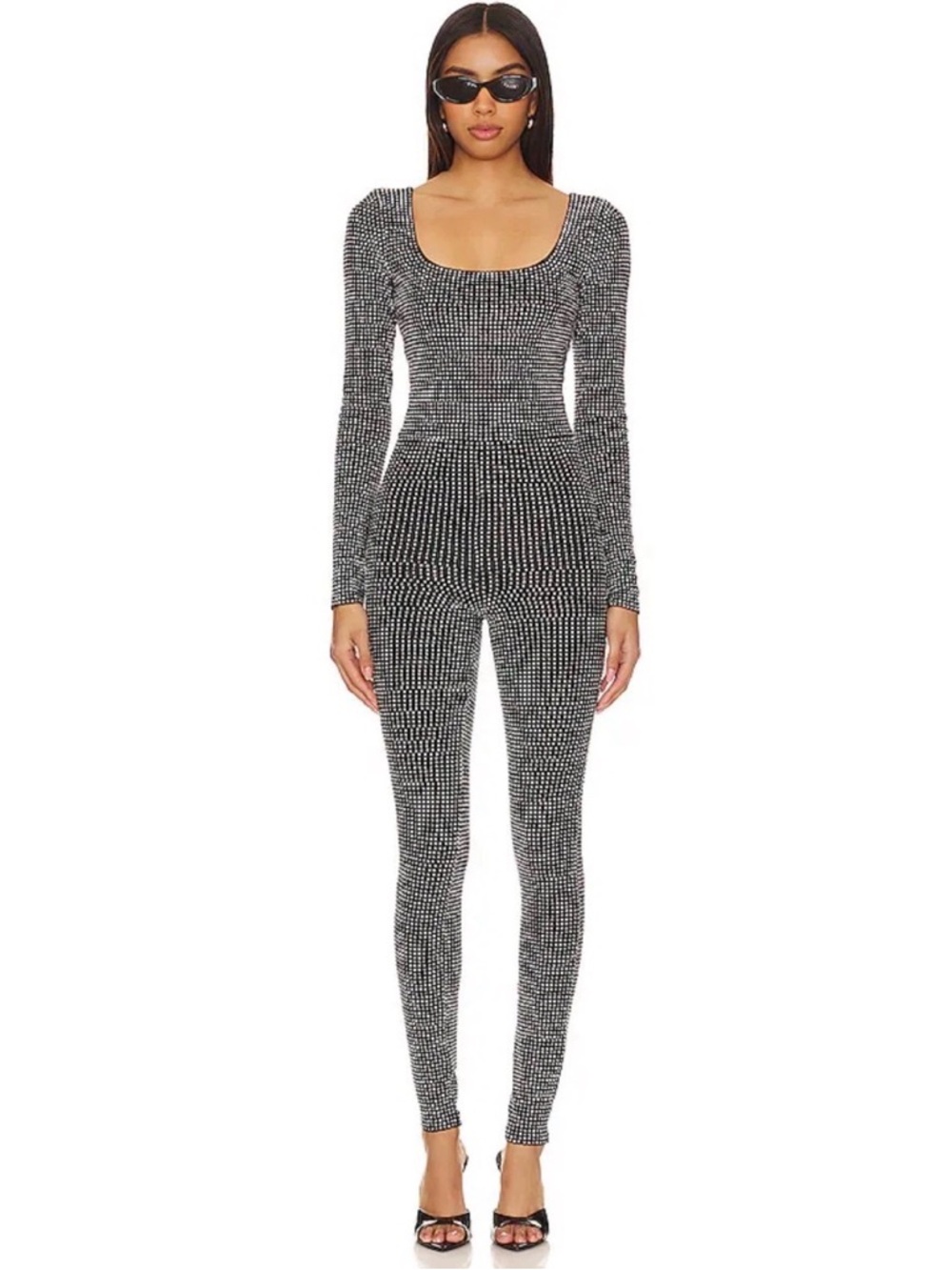 Good American Crystal Jumpsuit in Black